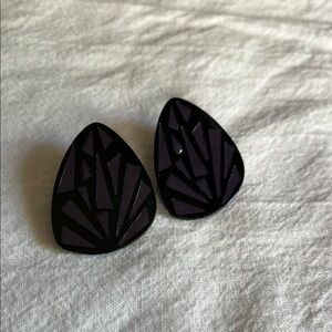 Elegant Black and Purple Earrings